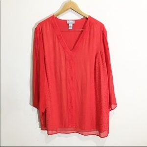 Catherine’s red blouse women plus size top